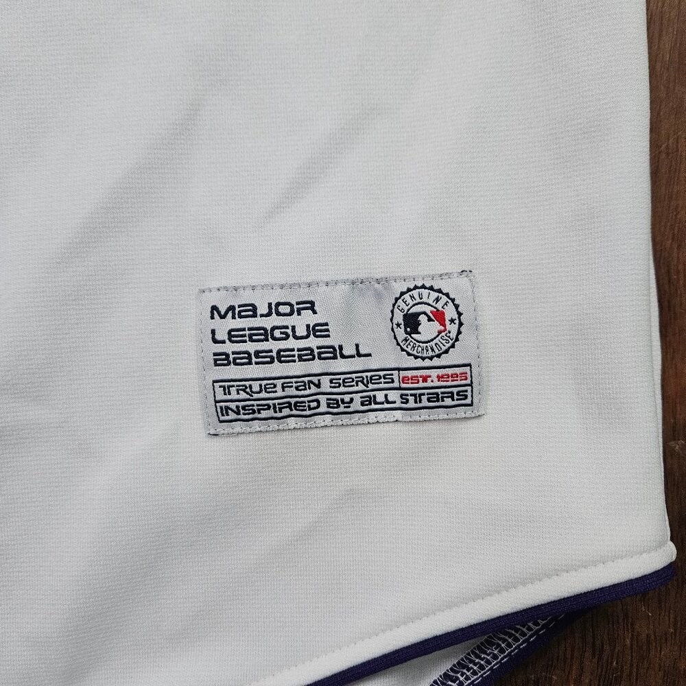 True Fan Arizona Diamondbacks Jersey Medium Purple White MLB Baseball Genuine - Picture 6 of 9